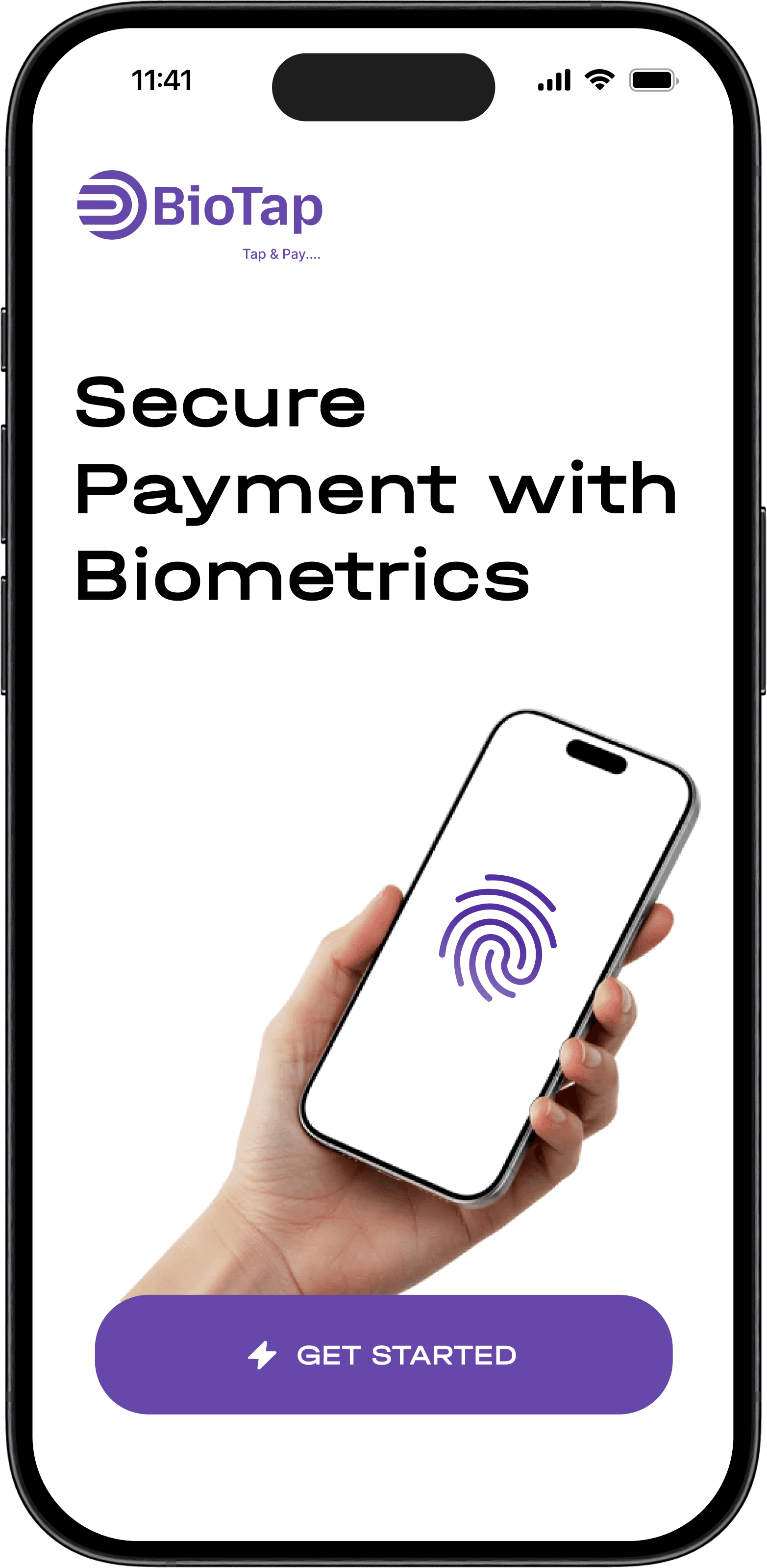 Biotap get started screen